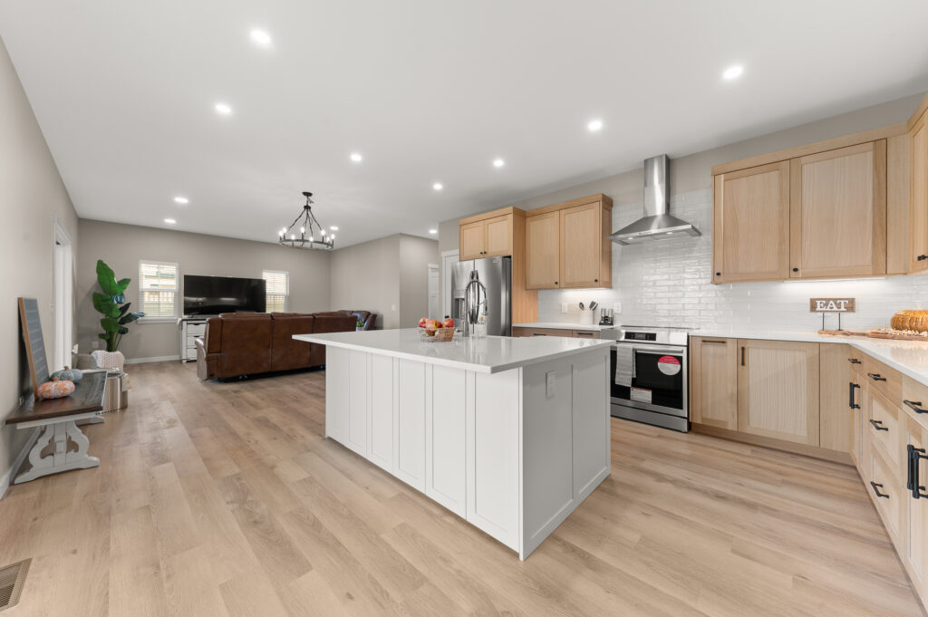 Interior shot of kitchen area.