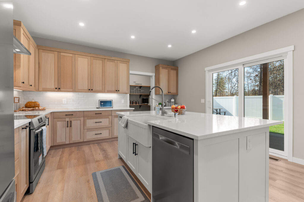 Interior shot of kitchen area.