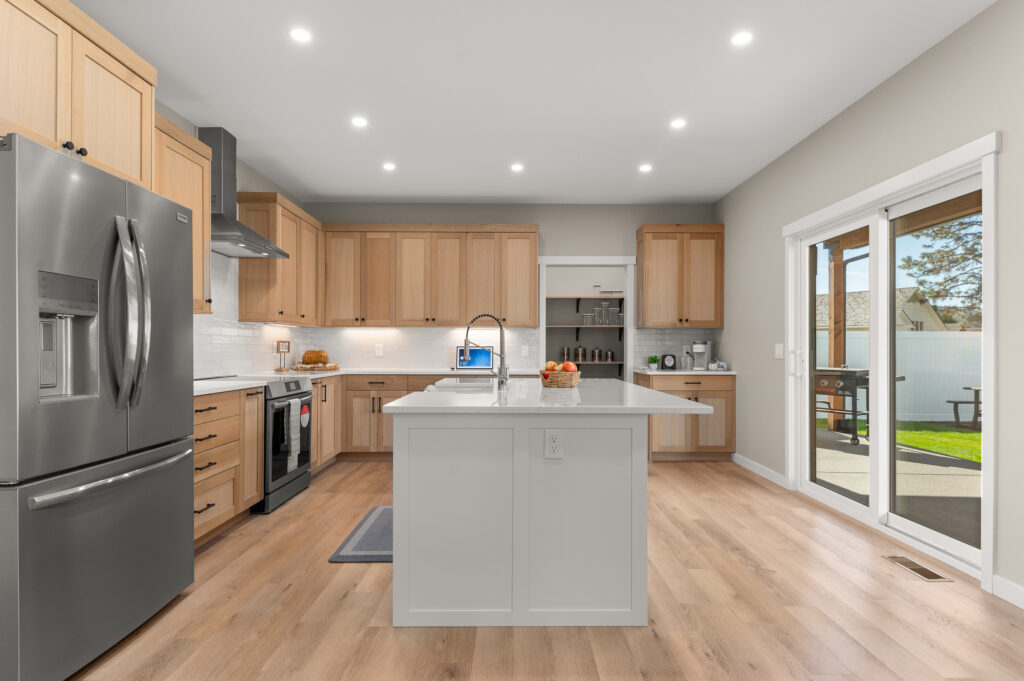 Aspenridge. Interior shot of kitchen area.