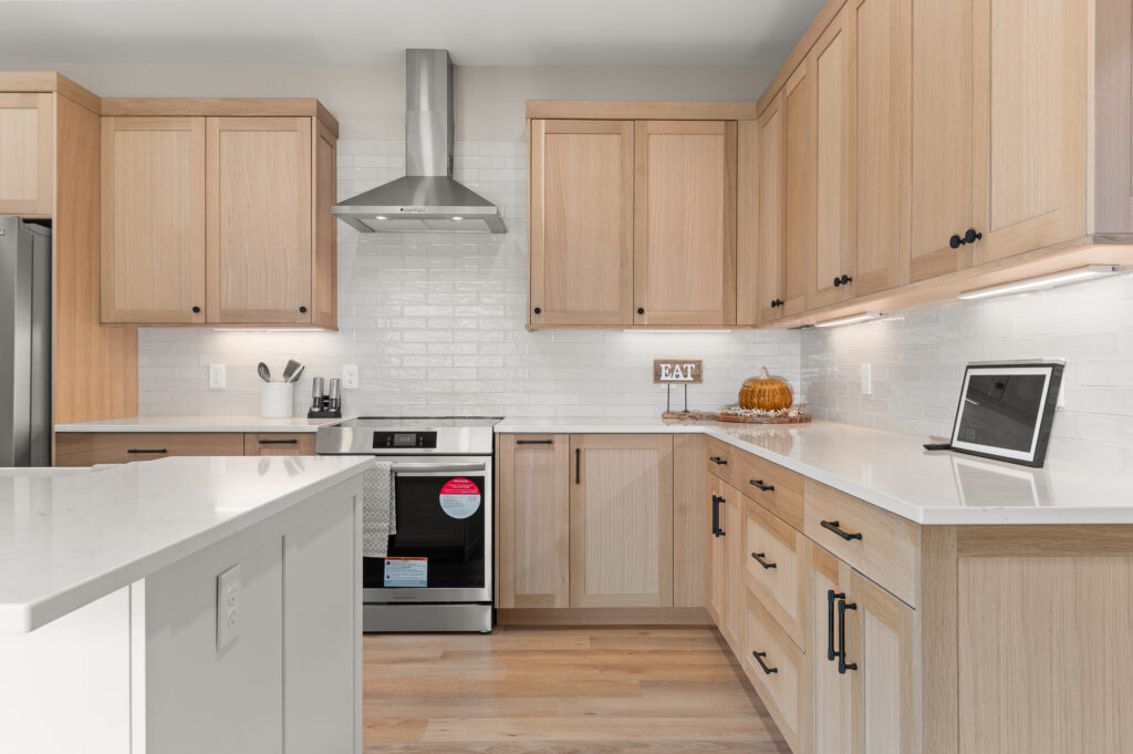 Interior shot of kitchen area.