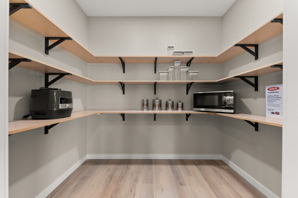 Interior shot of walk-in pantry.