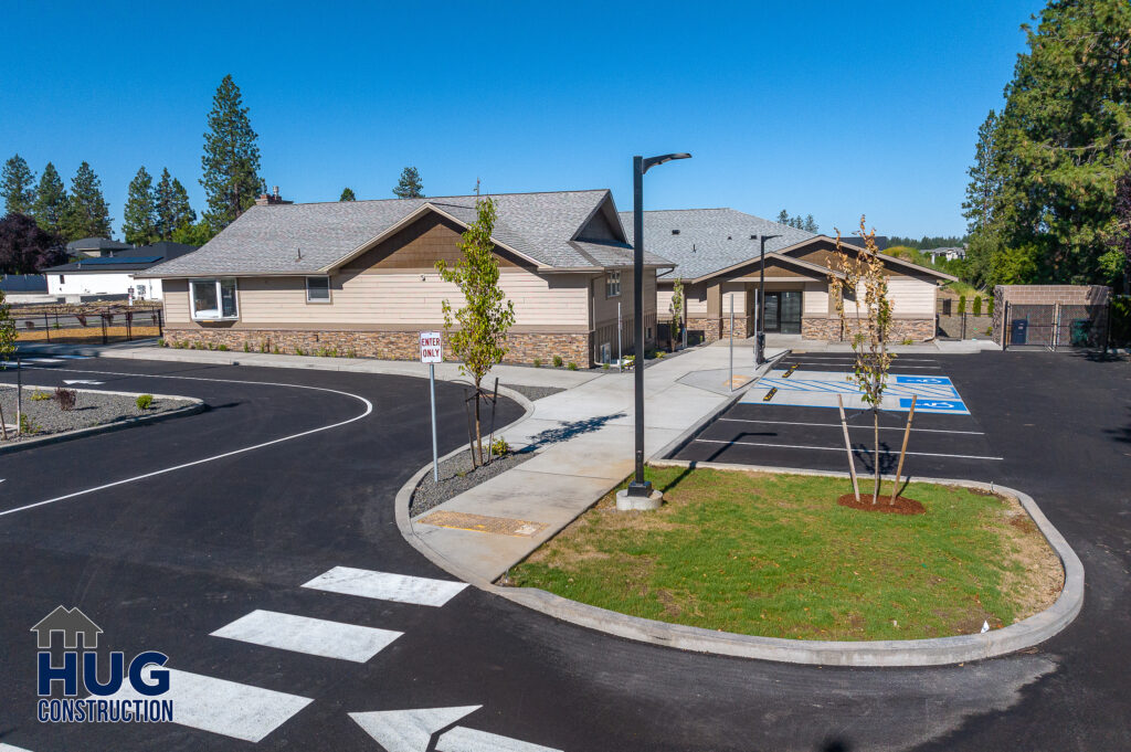 Exterior shot of the parking lot.