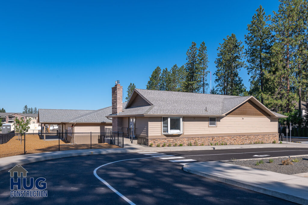 Exterior shot of a driveway.