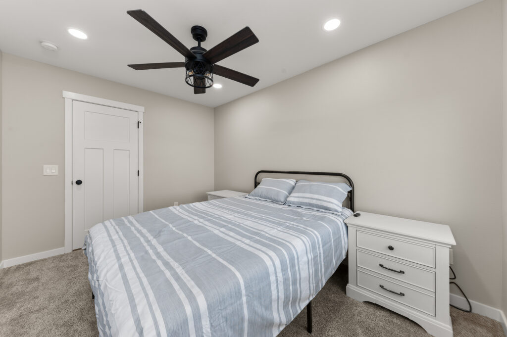 Interior shot of bedroom.