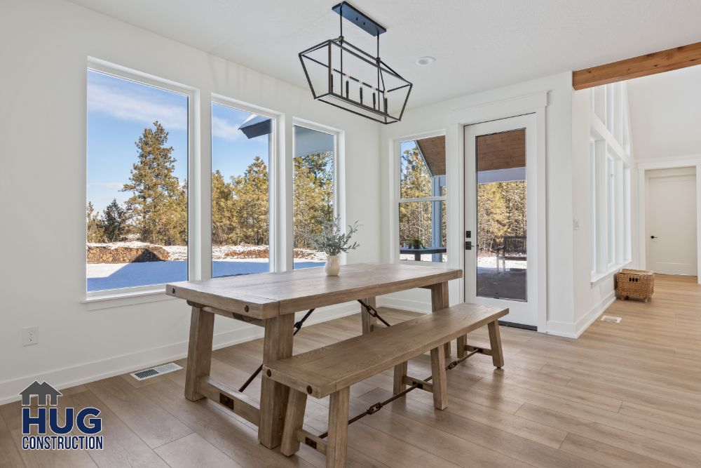 Interior photo of the kitchen dining nook.