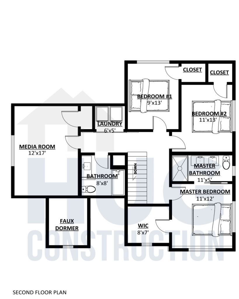 Aspenridge. Second floor floorplan.