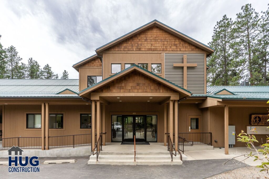 Ross Point Conference Center. Exterior shot of building.