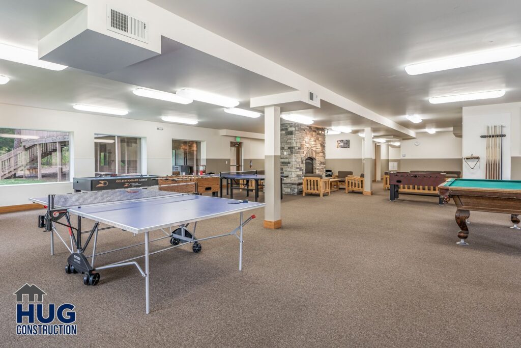 Interior shot of recreational room.