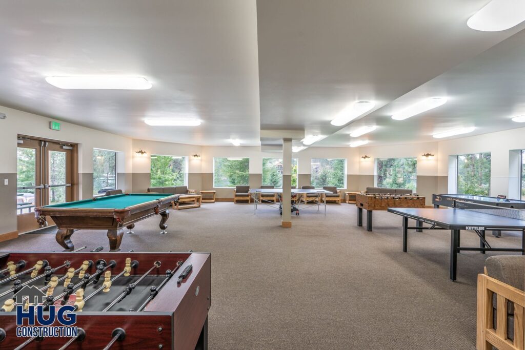 Ross Point Conference Center. Interior shot of recreational room.