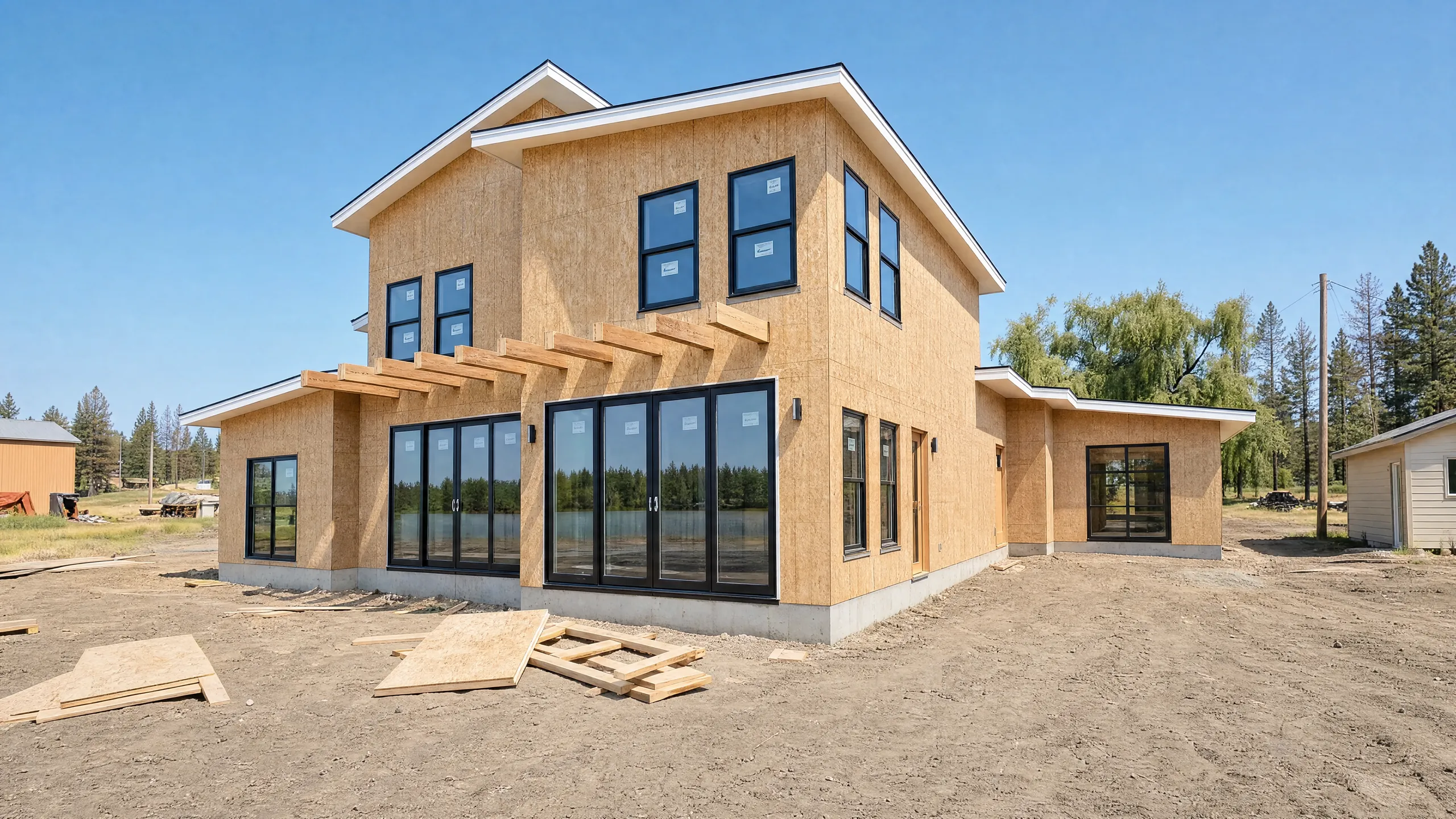 HUG Construction home building step 6: windows and roof