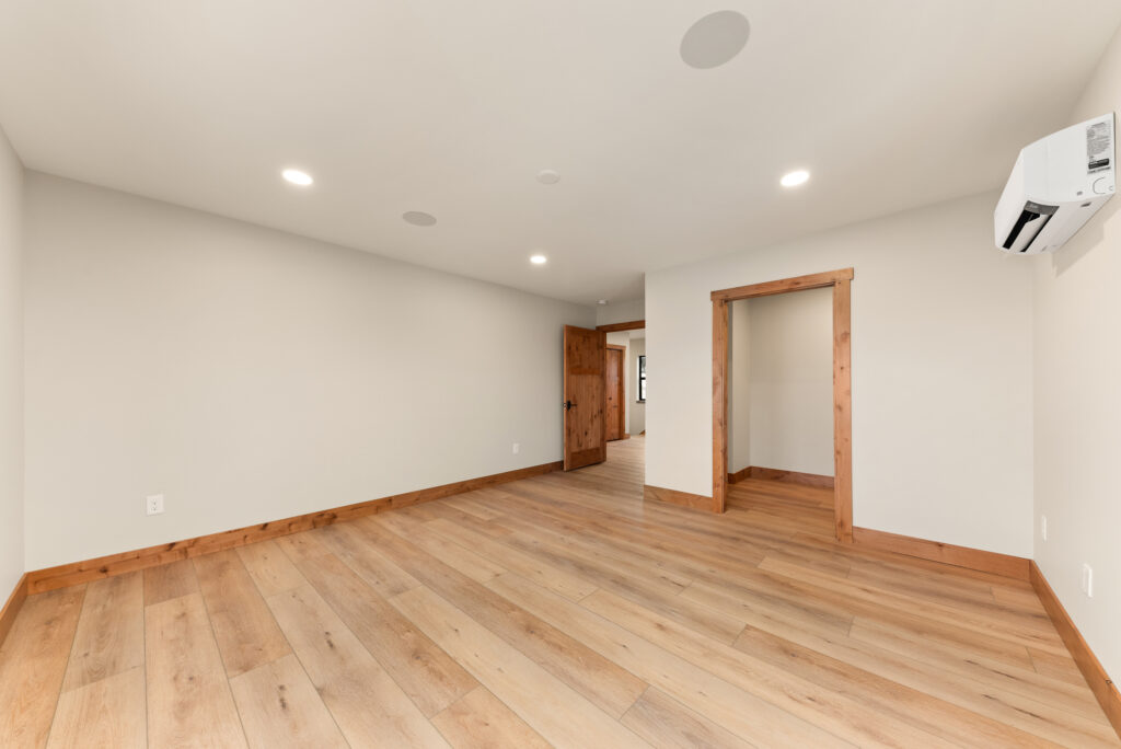 Interior photo of bedroom.