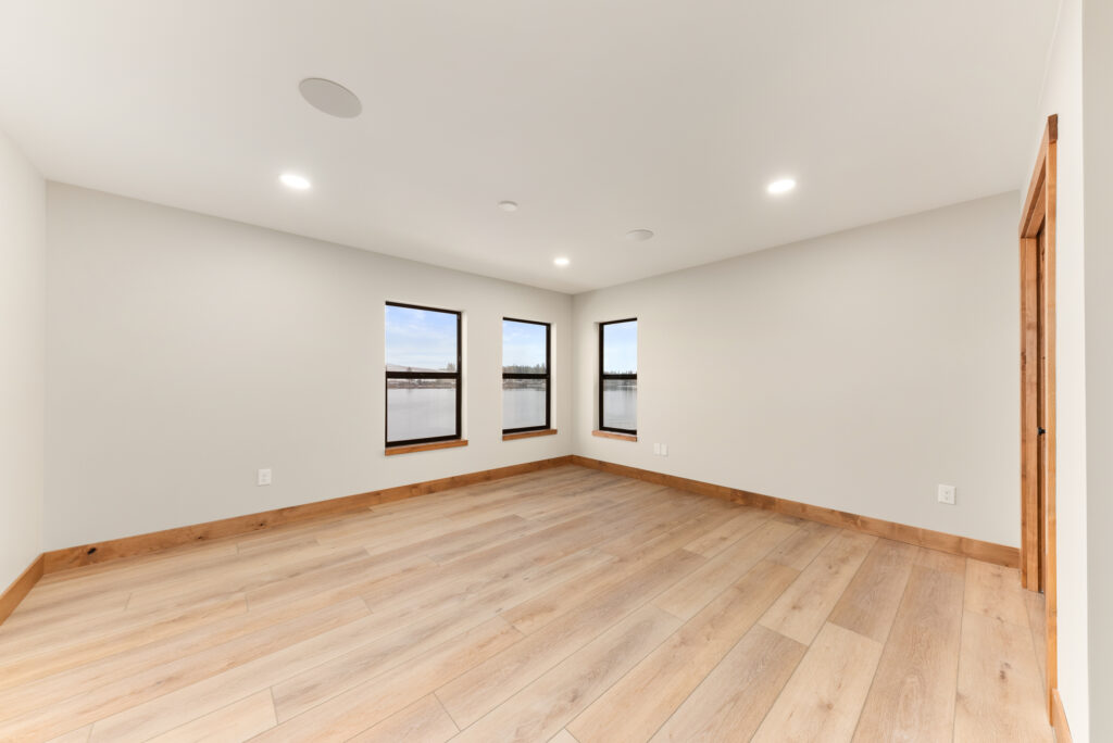 Interior photo of bedroom.