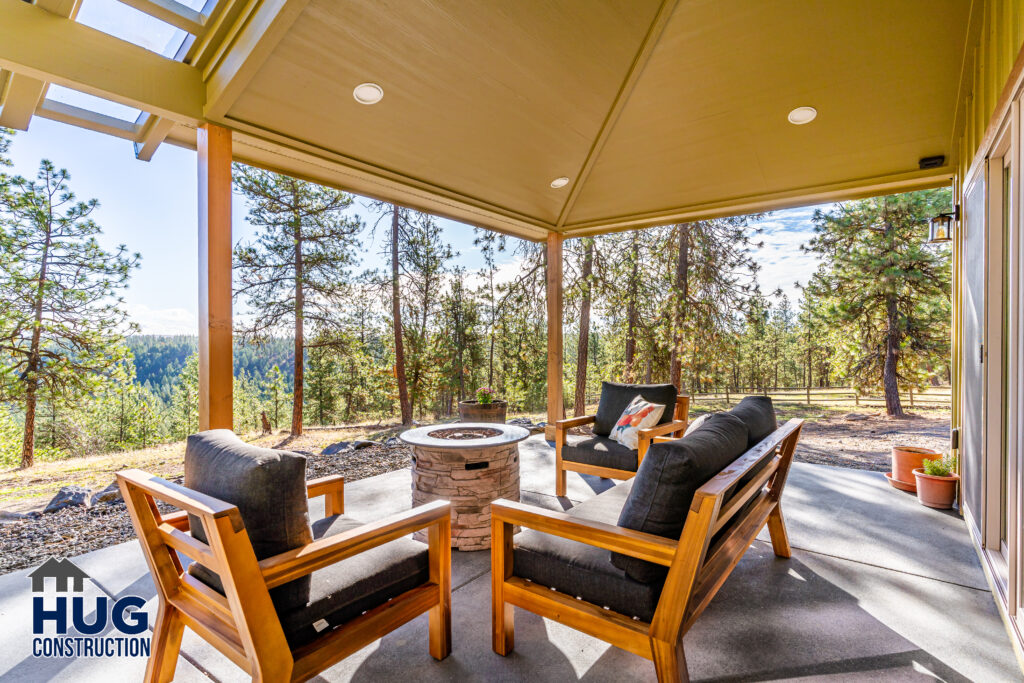 Exterior shot of covered porch.