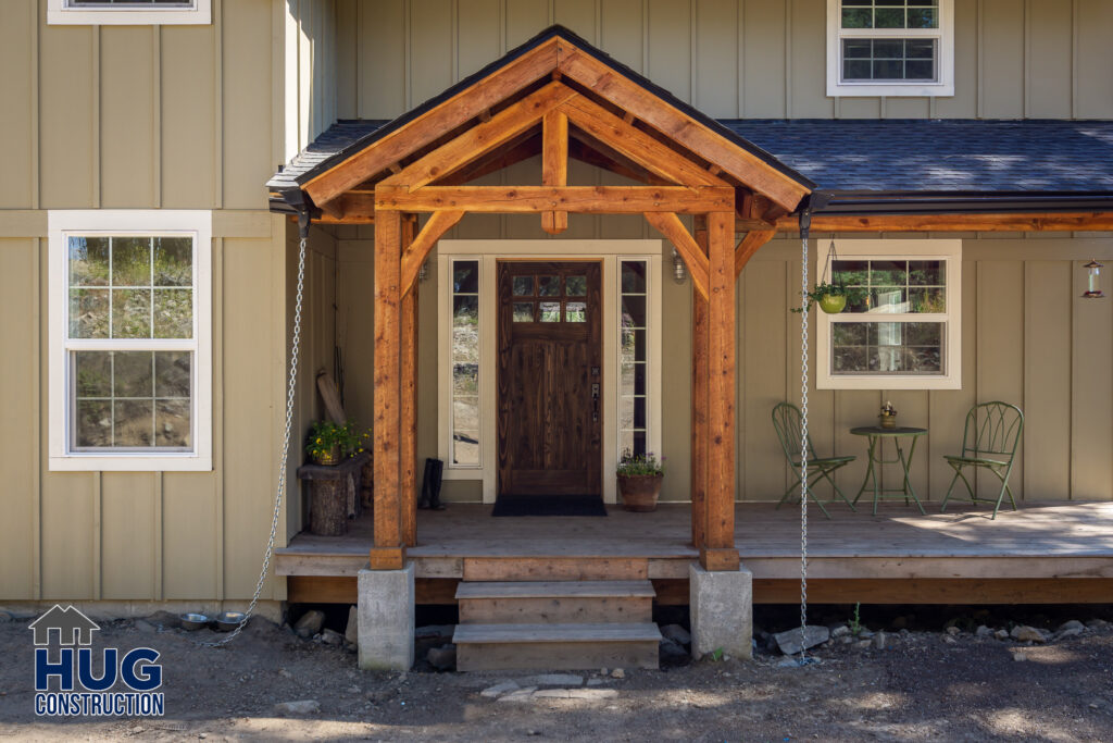 Hatch Road. Exterior photo of entrance to new residential home construction.