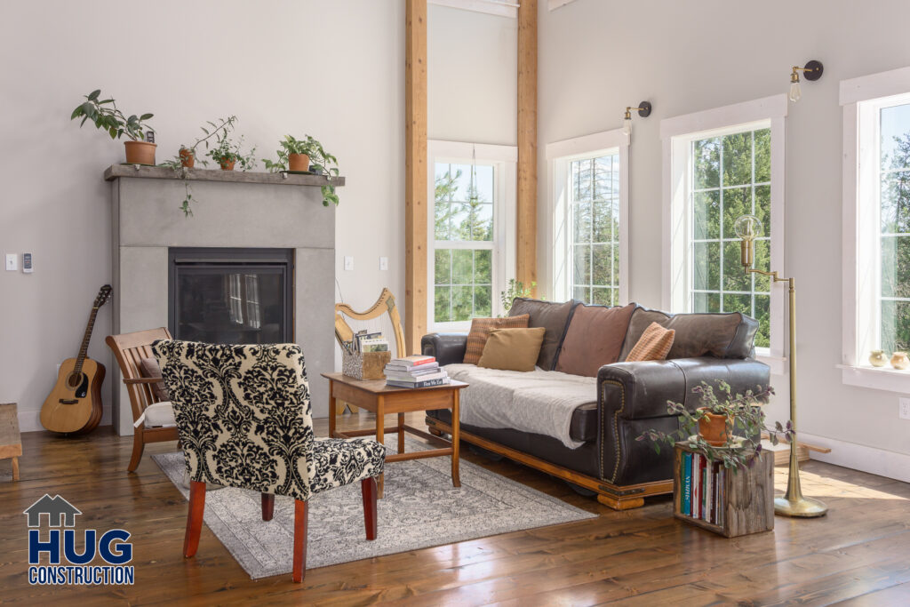 Hatch Road. Interior photo of family room.