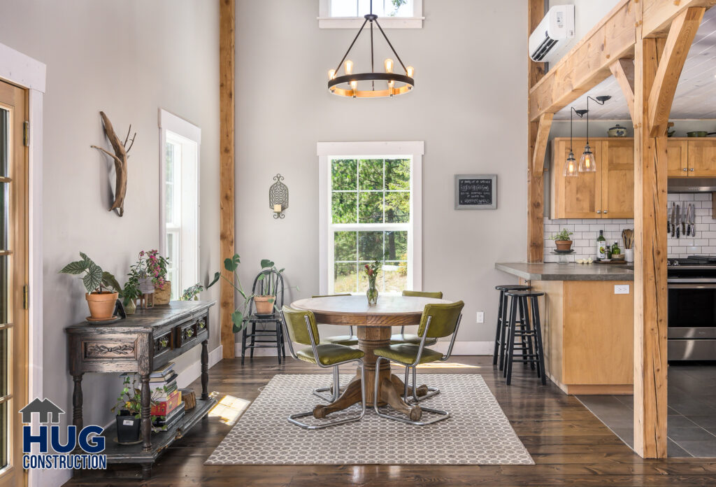 Interior photo of dining room.