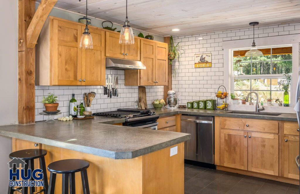 Interior photo of kitchen.