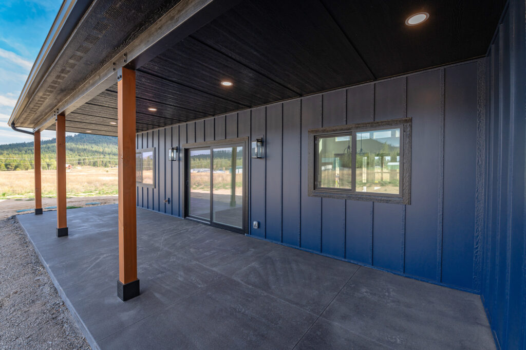 Loon Lake. Exterior shot of the covered porch.