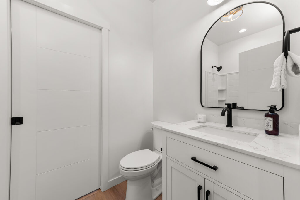 Loon Lake. Interior shot of a bathroom vanity and sink.