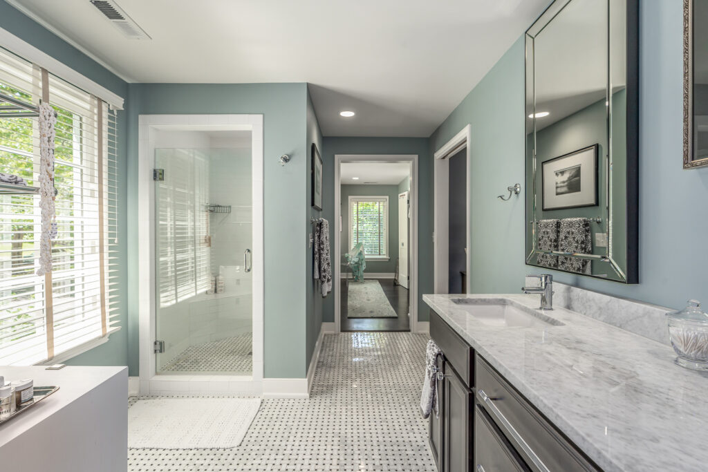 21st Ave Full Home Remodel. Interior shot of bathroom with vanity.