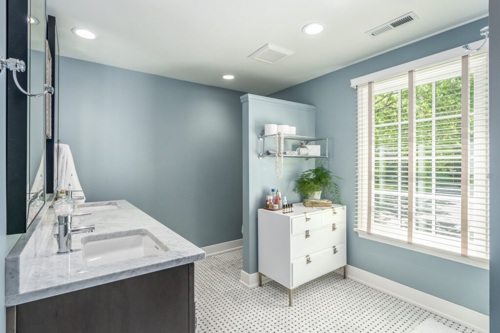 21st Ave Full Home Remodel. Interior shot of bathroom with vanity.