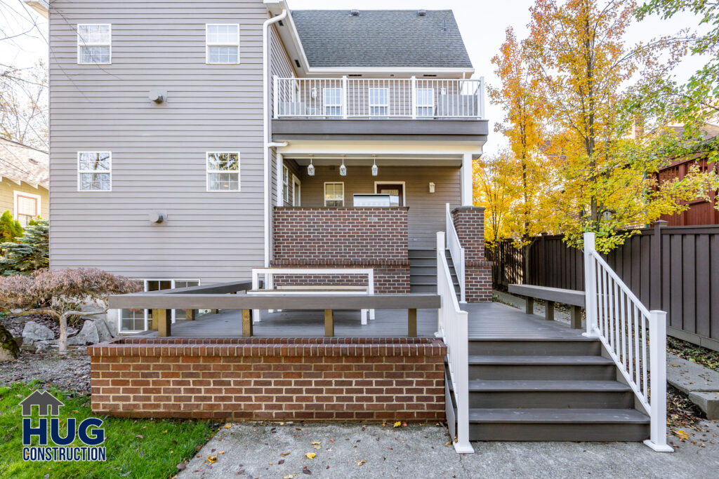 West 20th Deck Remodel. Exterior shot of deck and stairway.