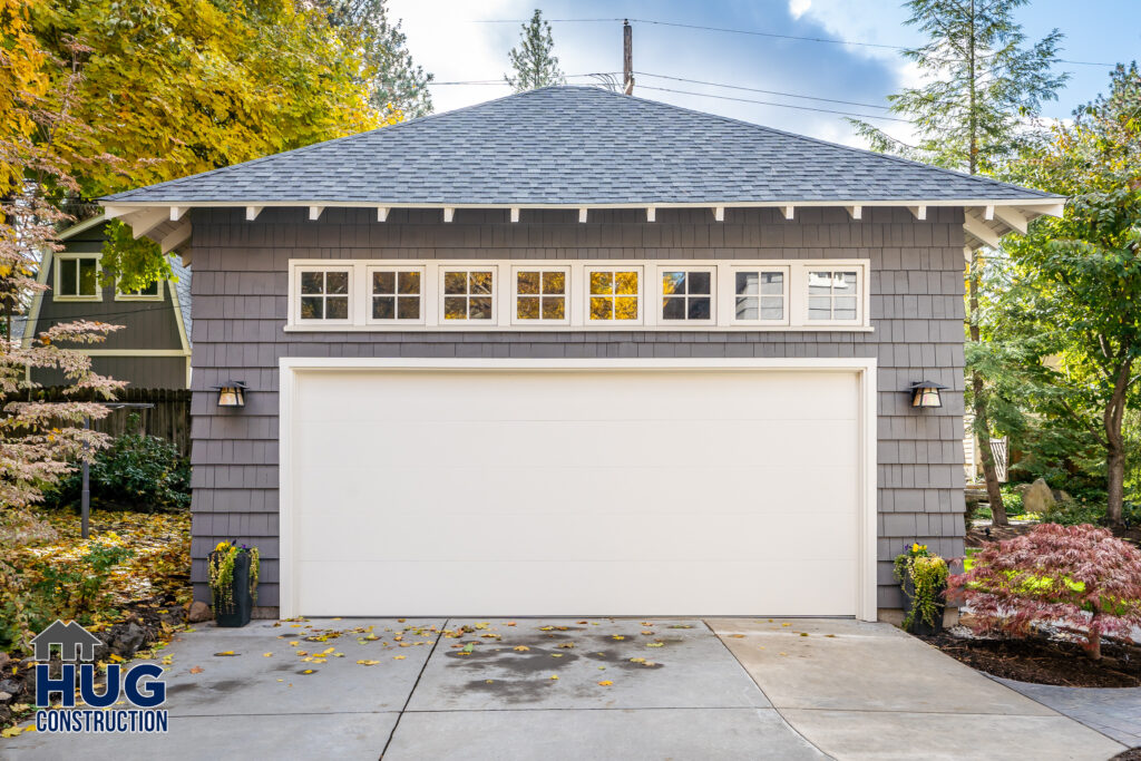 Kitchen and Bathroom Remodel. Exterior photo of garage door.