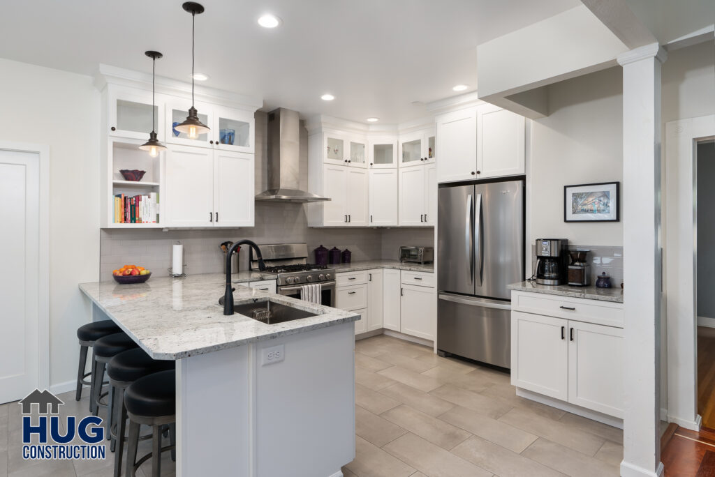 Home Remodel. Interior photo of the kitchen with appliances.