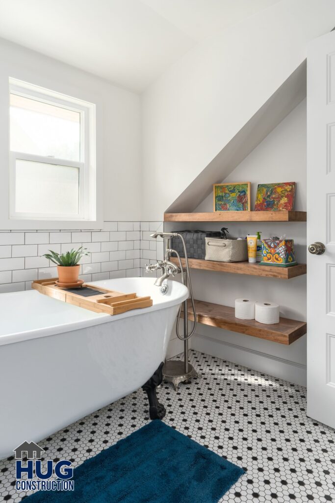 Broadway Upstairs Remodel. Image of a bathroom with a soaking tub.