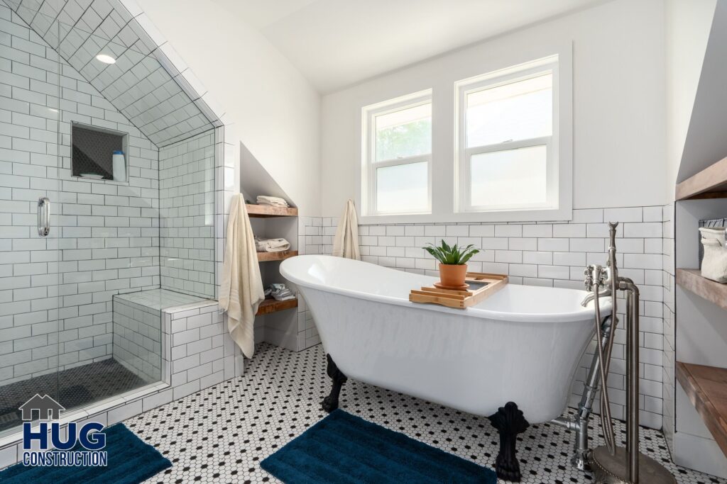 Upstairs Remodel. Image of a bathroom with a soaking tub.