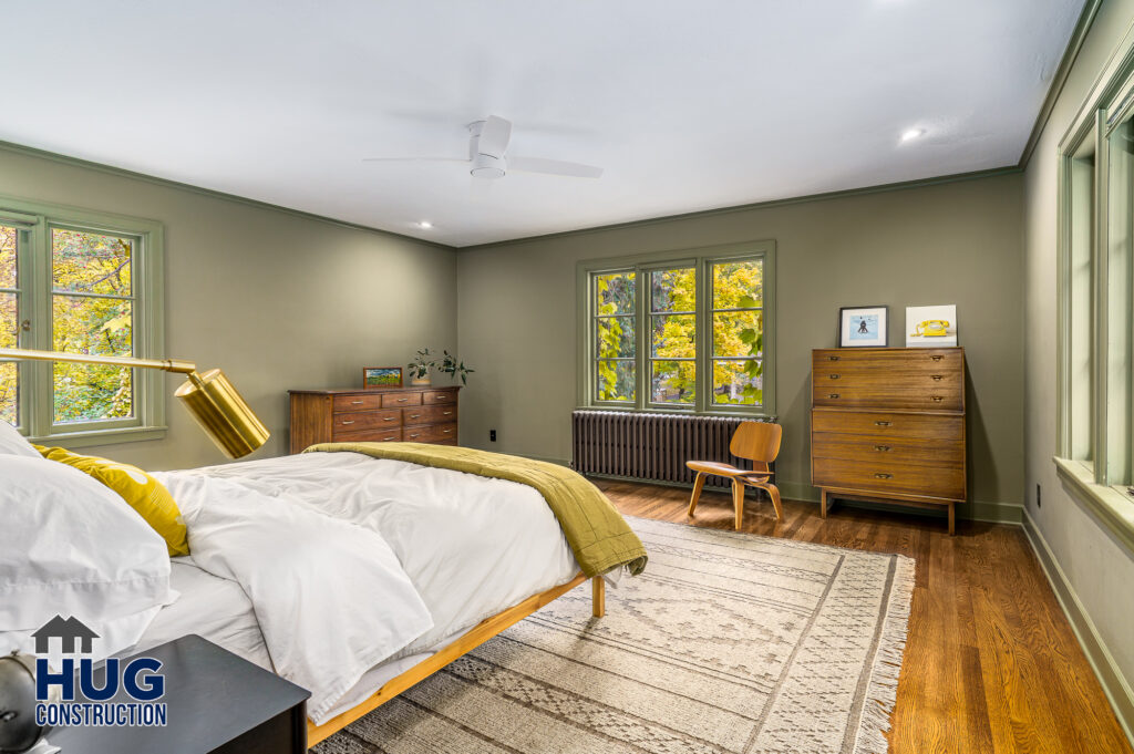 South Manito Interior Remodel. Interior photo of bed in bedroom.