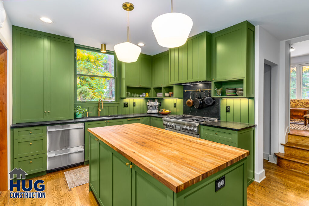 Interior Remodel. Interior photo of kitchen and island.