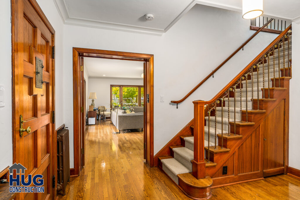 South Manito Interior Remodel. Interior photo of stair and hallway.