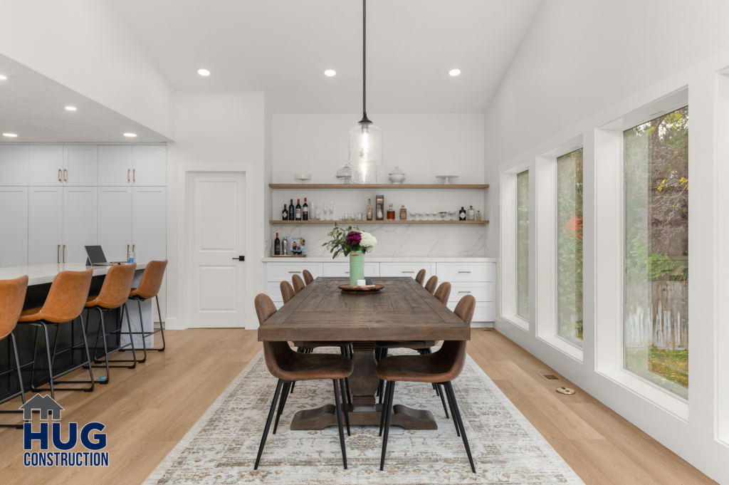 Addition and Kitchen Remodel. Interior photo of the dining area.