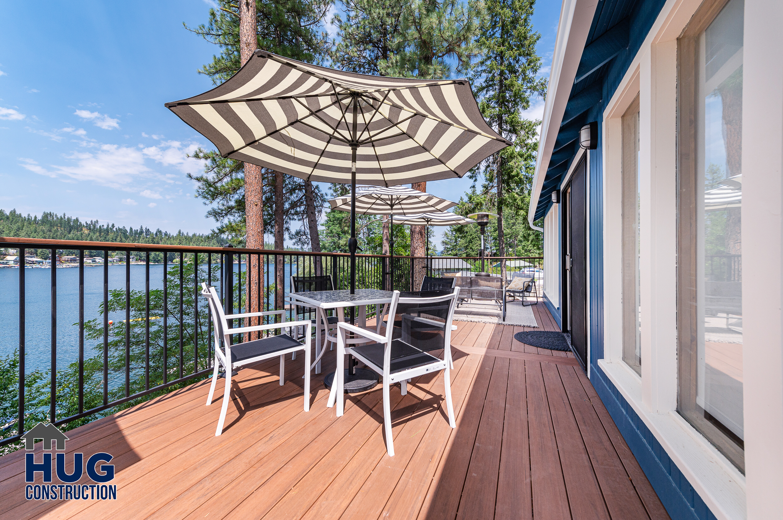 Remodel and New Deck. Photo of deck umbrella and seating area.