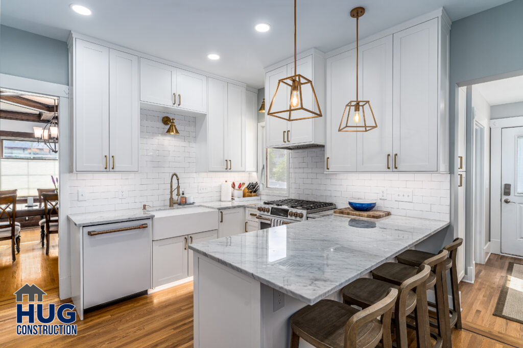 17th Ave. Kitchen and bath remodel. Interior shot of kitchen with appliances.