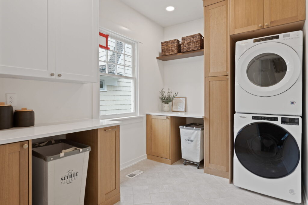 Kitchen and Addition Remodel. Interior shot of laundry room with appliances.