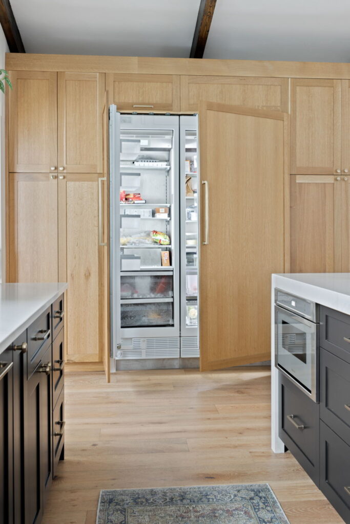 Kitchen and Addition Remodel. Interior shot of kitchen with hidden refrigerator.