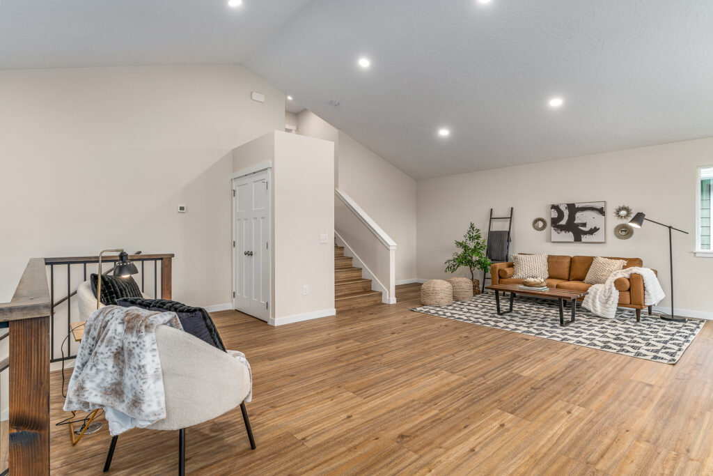 West Cora Avenue Custom Residential Home. Interior photo of a seating area.