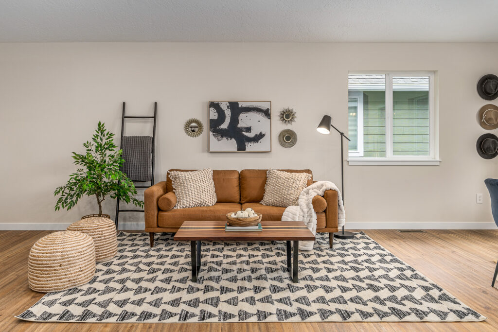 Custom Residential Home. Interior photo of a seating area.