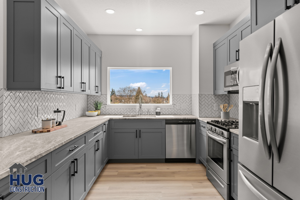 Custom Residential Home. Interior photo of the kitchen with appliances.