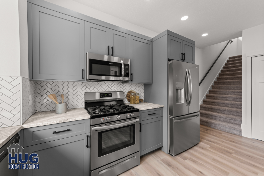 West Cora Avenue Custom Residential Home. Interior photo of the kitchen with appliances.