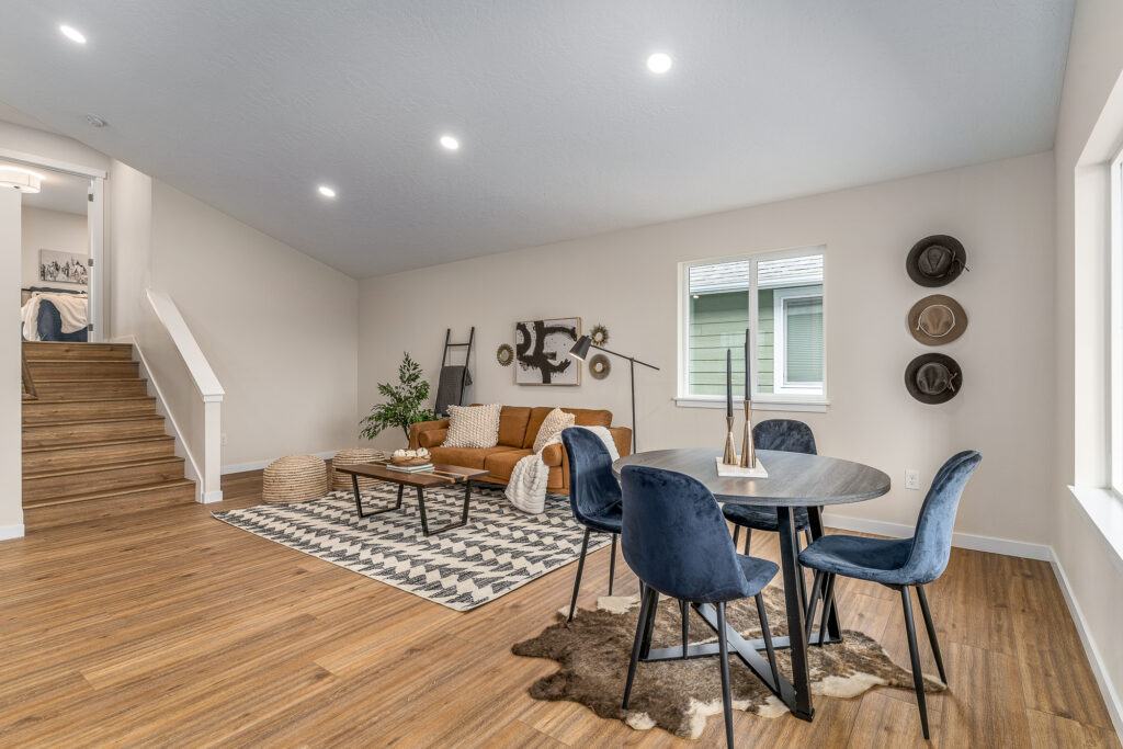 West Cora Avenue Custom Residential Home. Interior photo of a seating area.