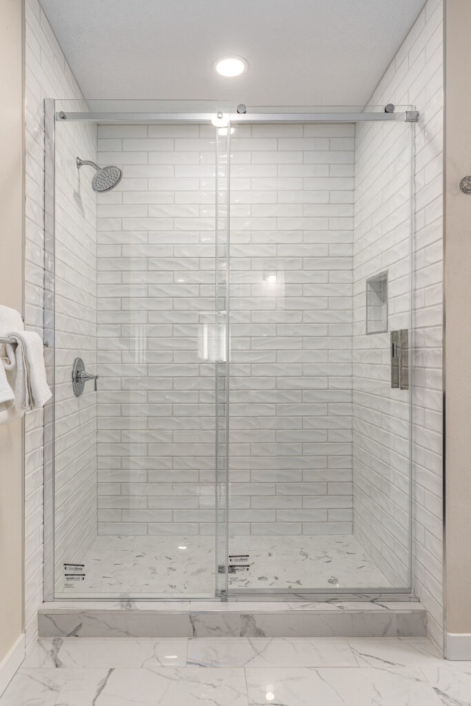 Custom Residential Home. Interior photo of a bathroom shower.