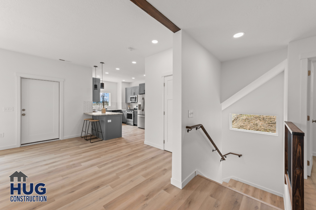 Custom Residential Home. Interior photo of a hallway.