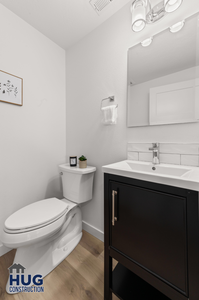 West Cora Avenue Custom Residential Home. Interior photo of a bathroom with vanity.