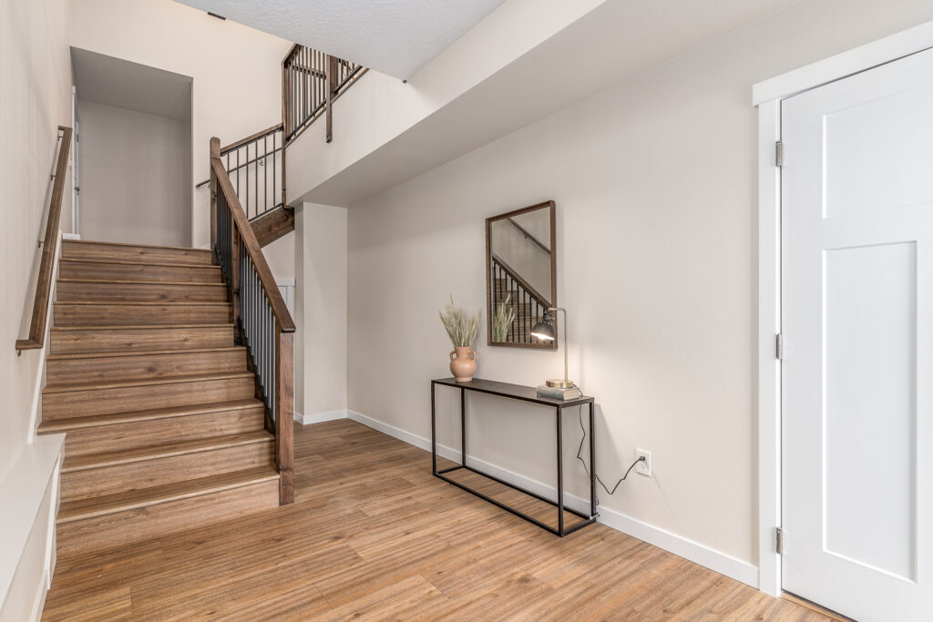 West Cora Avenue Custom Residential Home. Interior photo of a stairway.