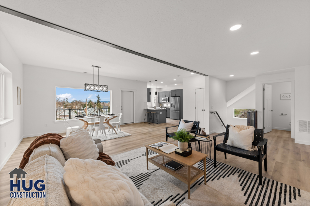 West Cora Avenue Custom Residential Home. Interior photo of the family room.