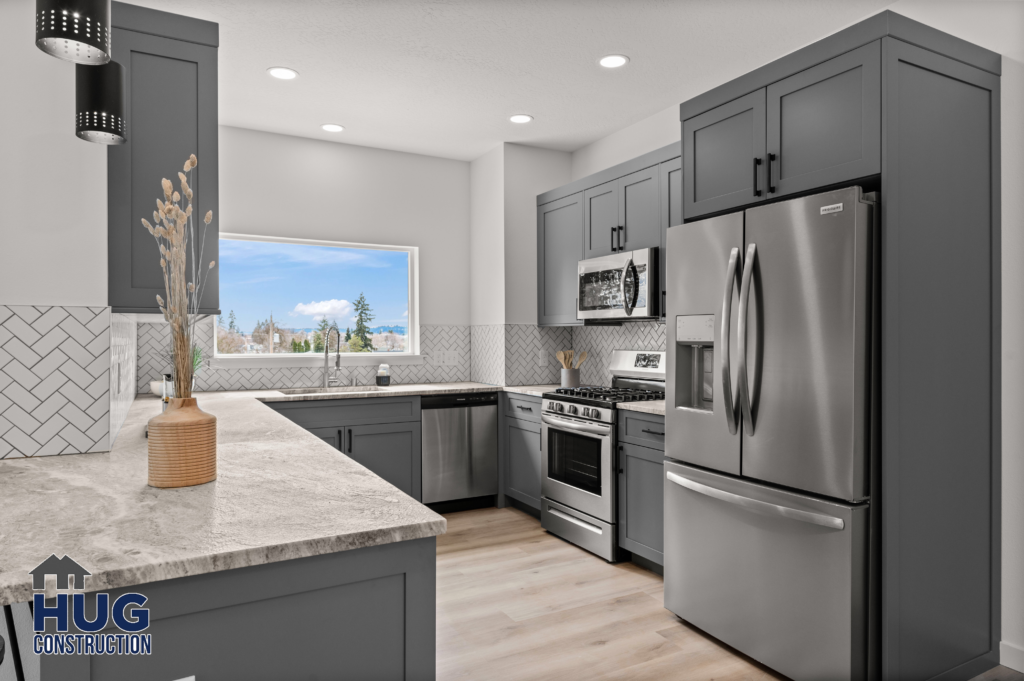 West Cora Avenue Custom Residential Home. Interior photo of the kitchen with appliances.