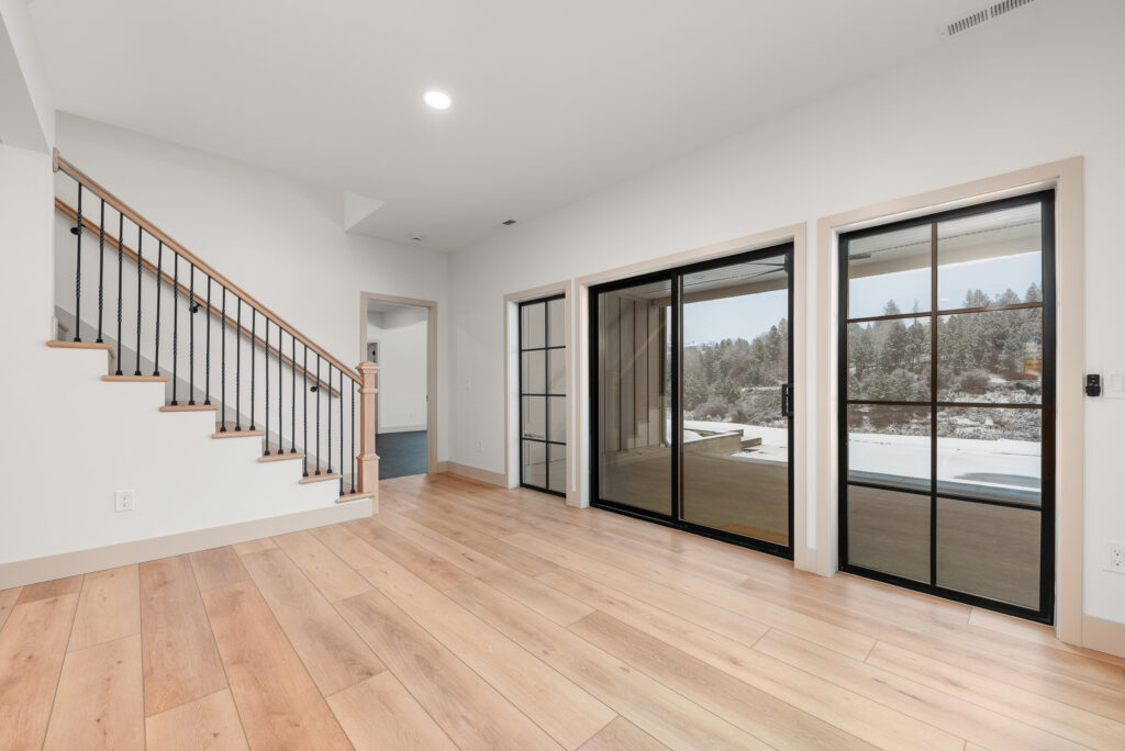 Luxury Custom Home Stairs to Daylight Basement.